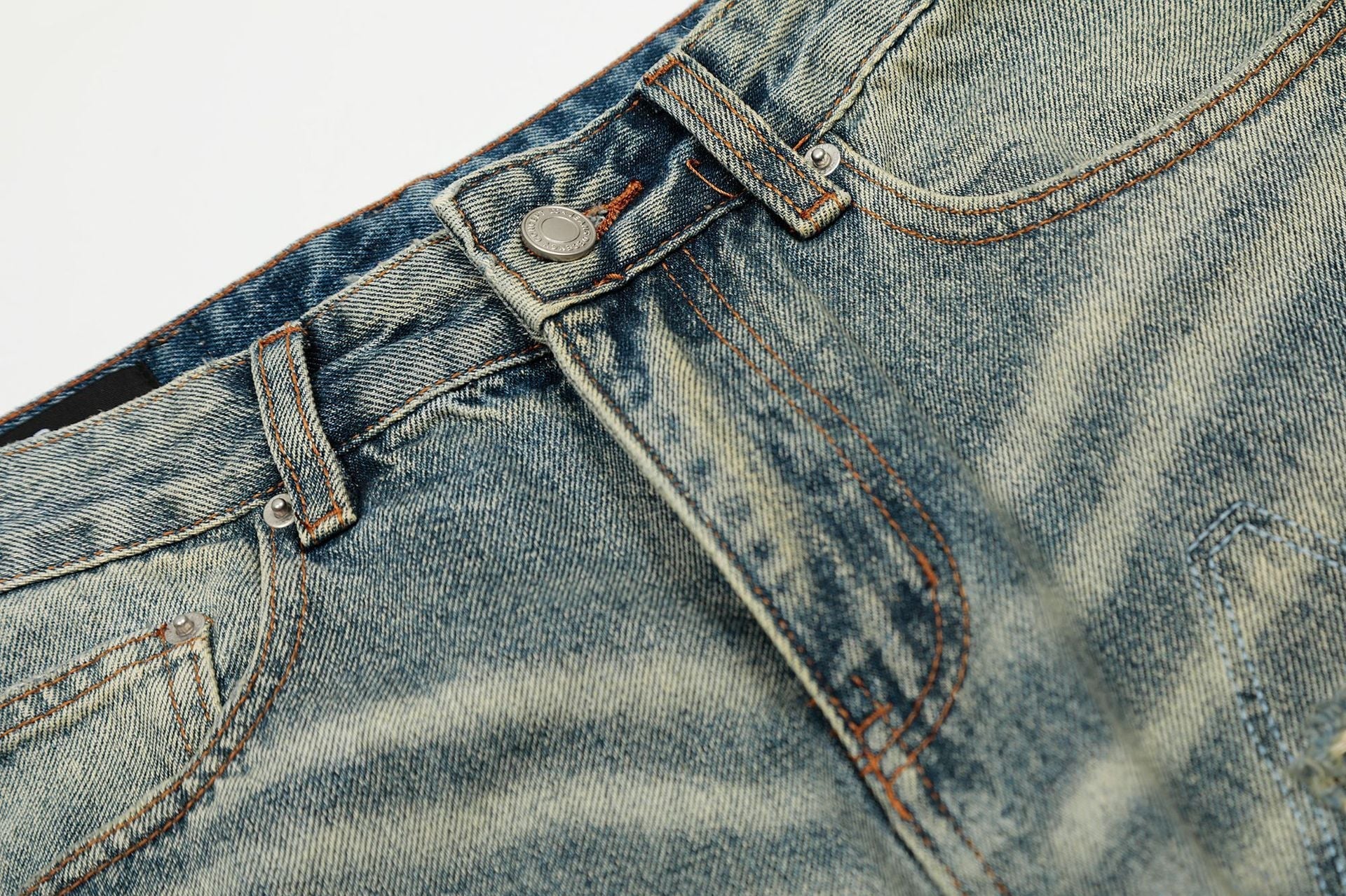 Dirty Washed Damage Flare Denim Jeans