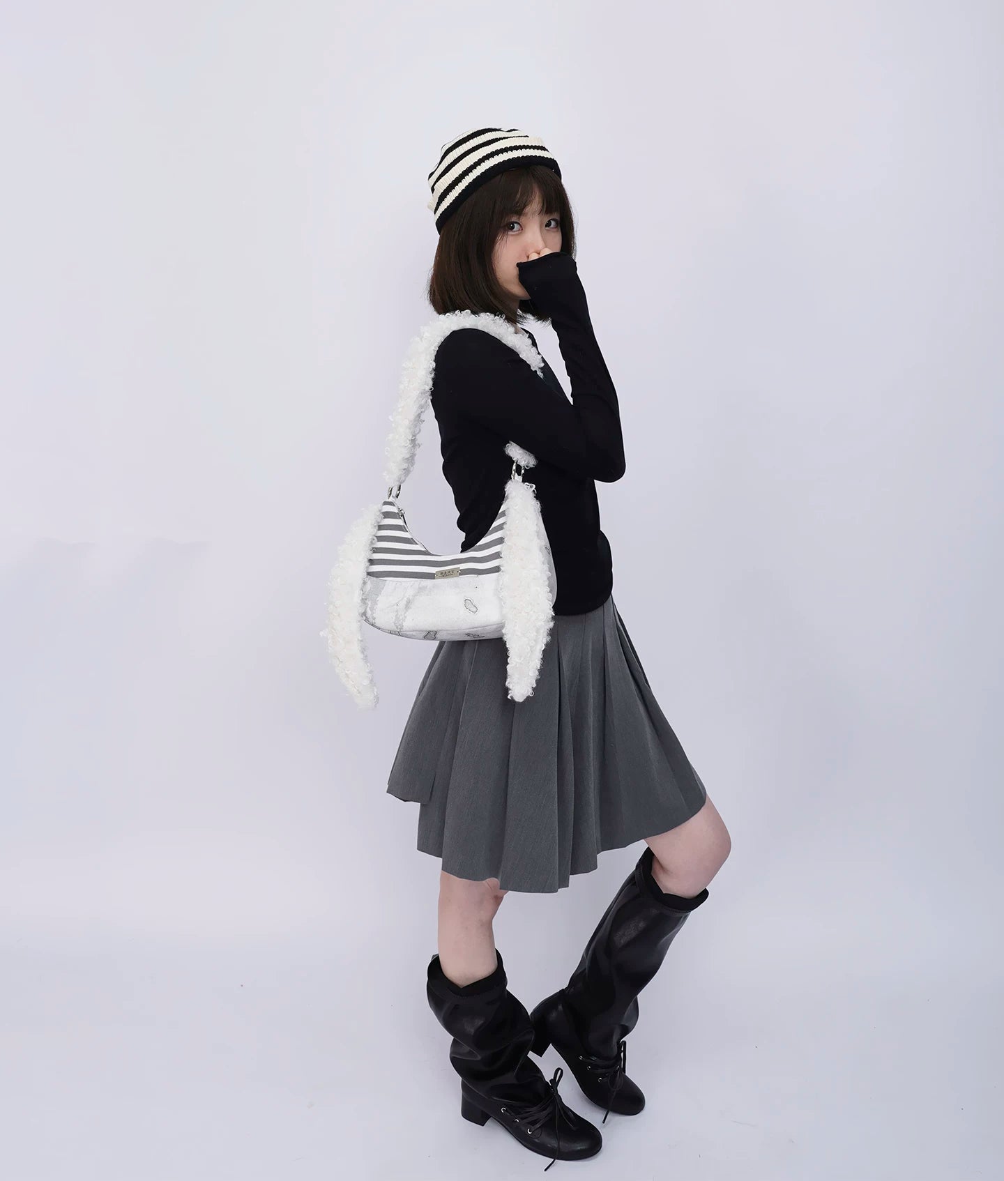 Furry Strap Mini Shoulder Bag