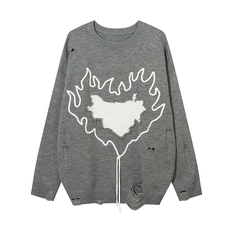 Heart Loose Knitted Sweater - Valentine Edition