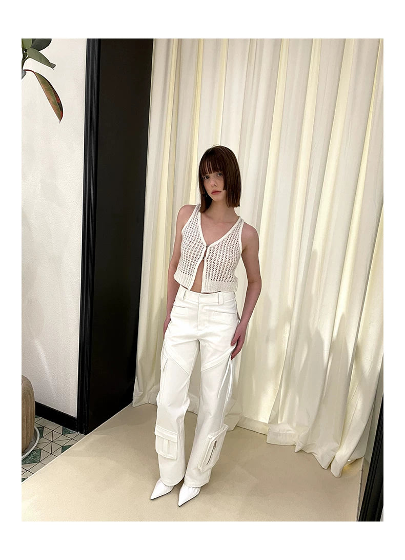 Pantalones cargo irregulares con múltiples bolsillos