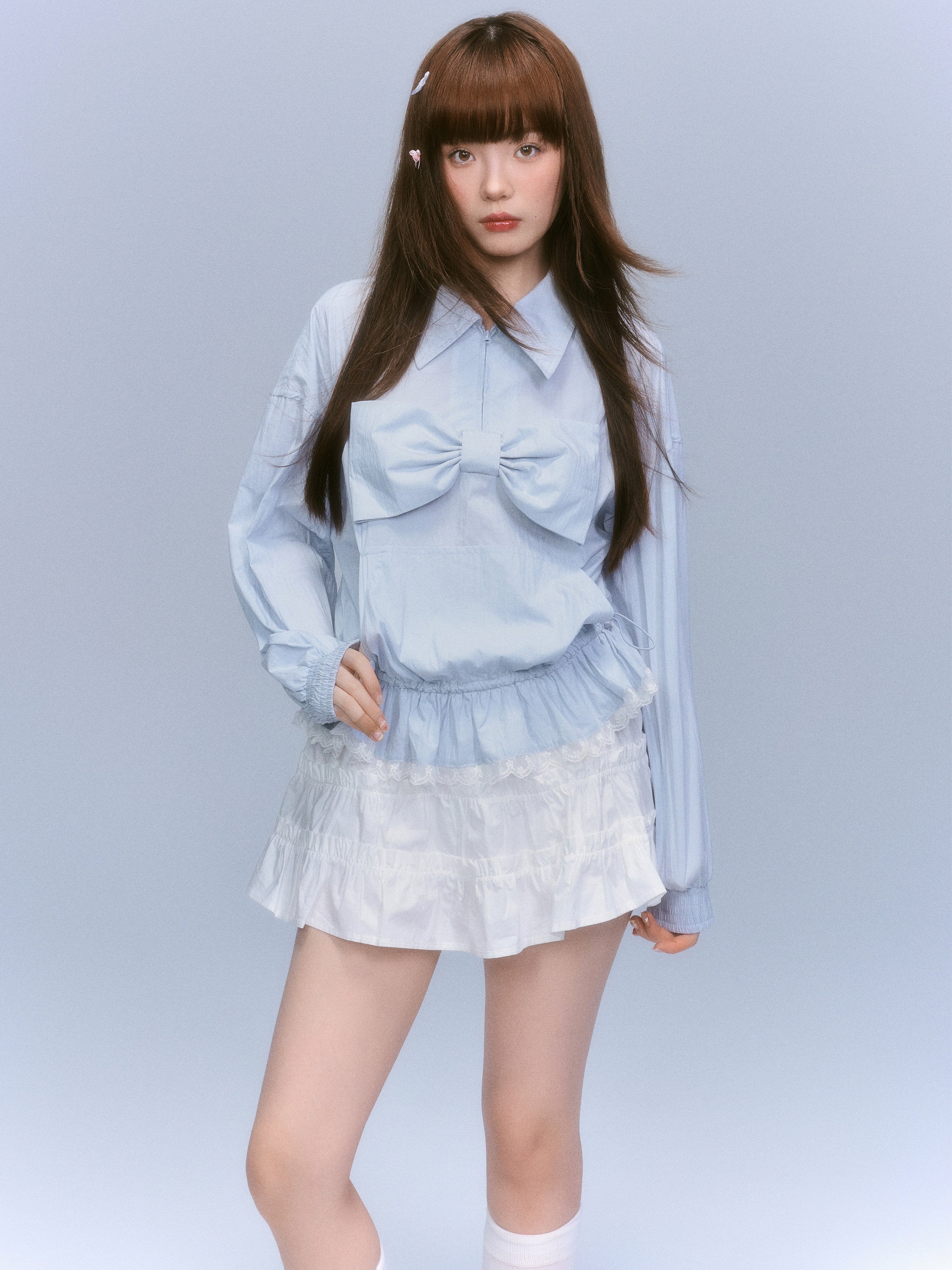 Bow Detail Long Sleeve Shirt