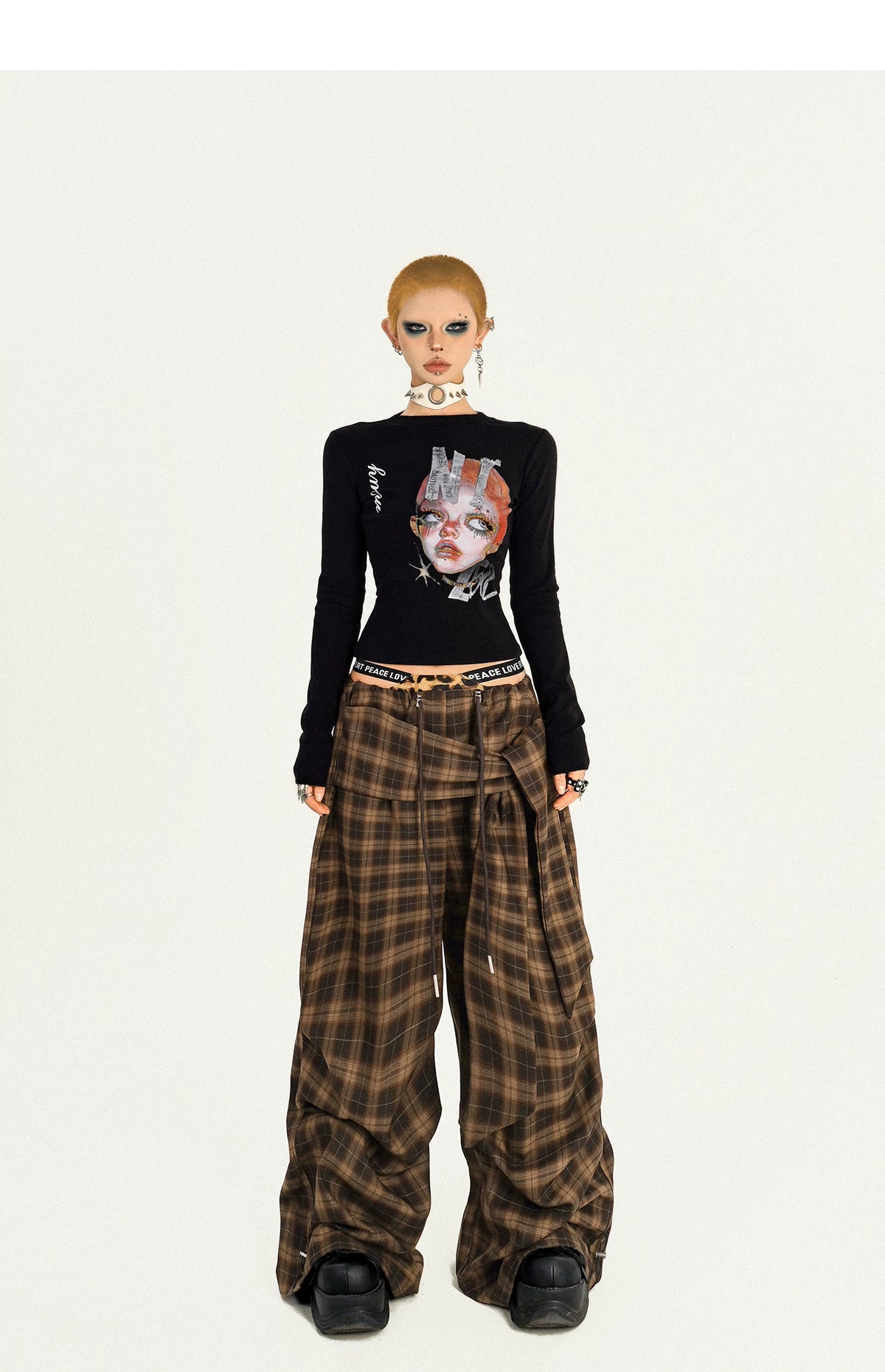 Portrait Print Fitted Short Sleeve T-Shirt