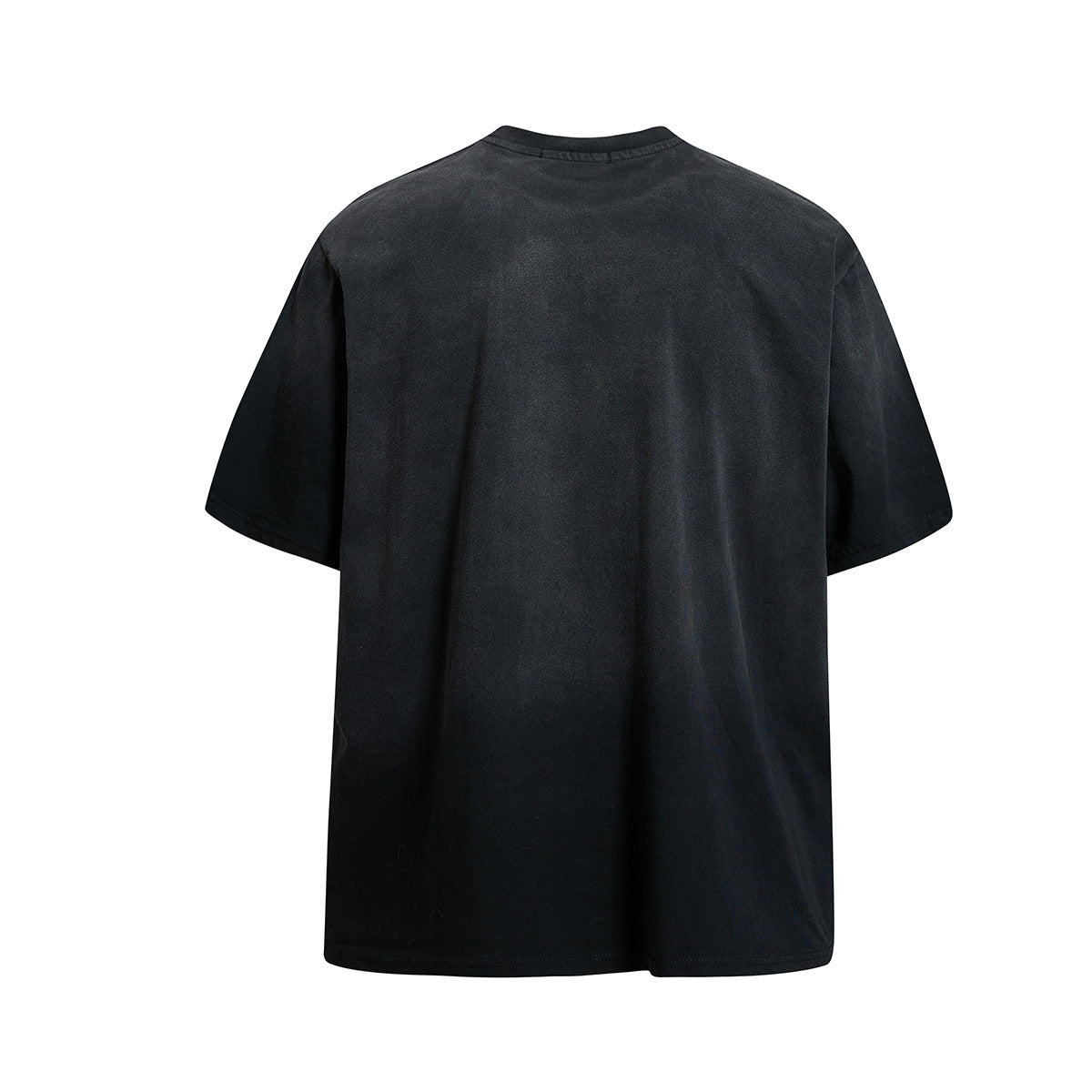 Star Applique Embroidery Washed Short Sleeve T-Shirt