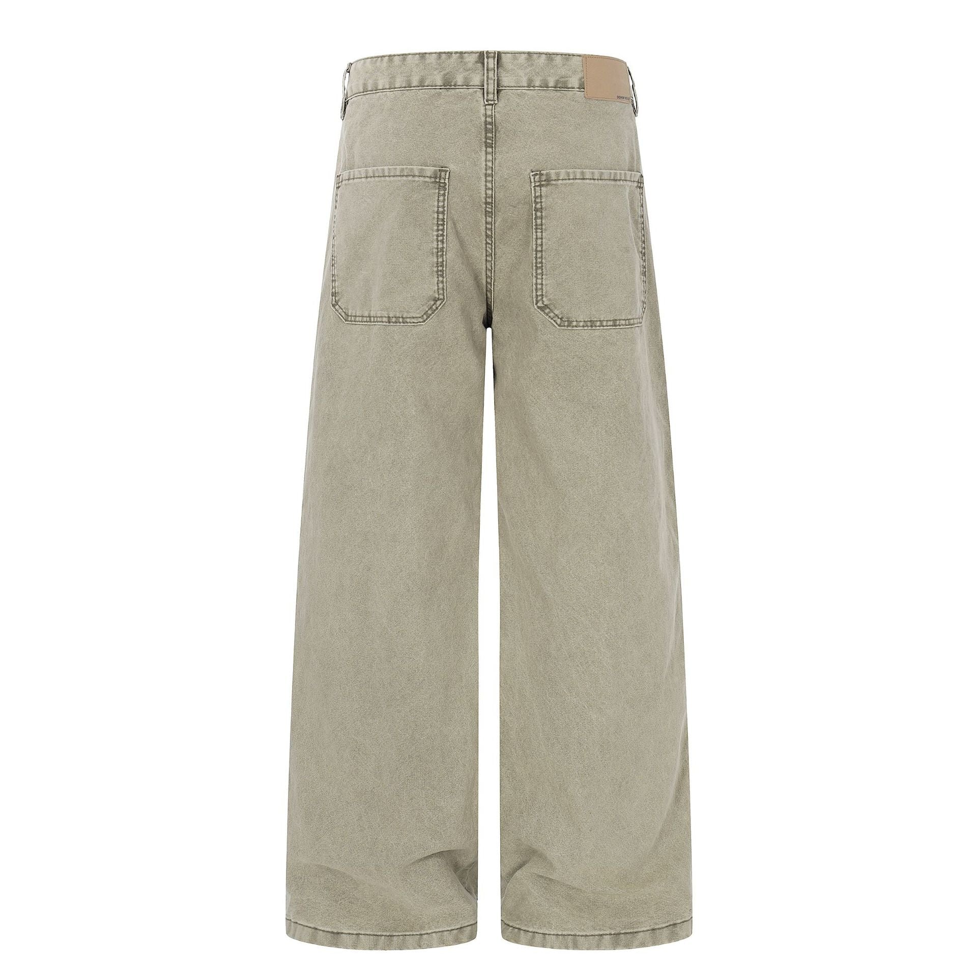 Damage Patchwork Wide Leg Cargo Pants