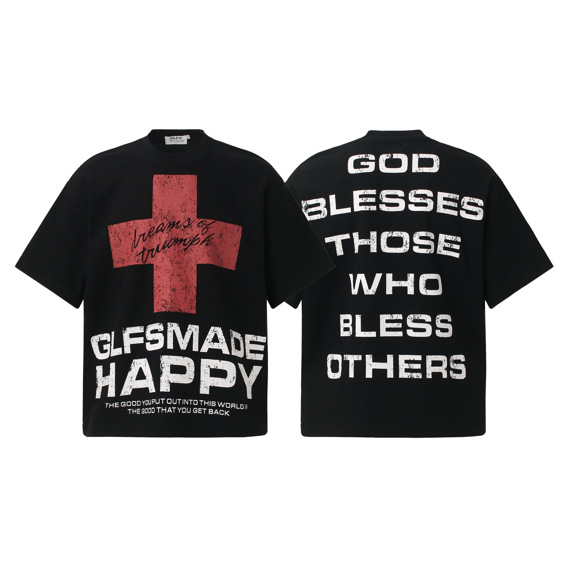 Cross Letter Print Short Sleeve T-Shirt