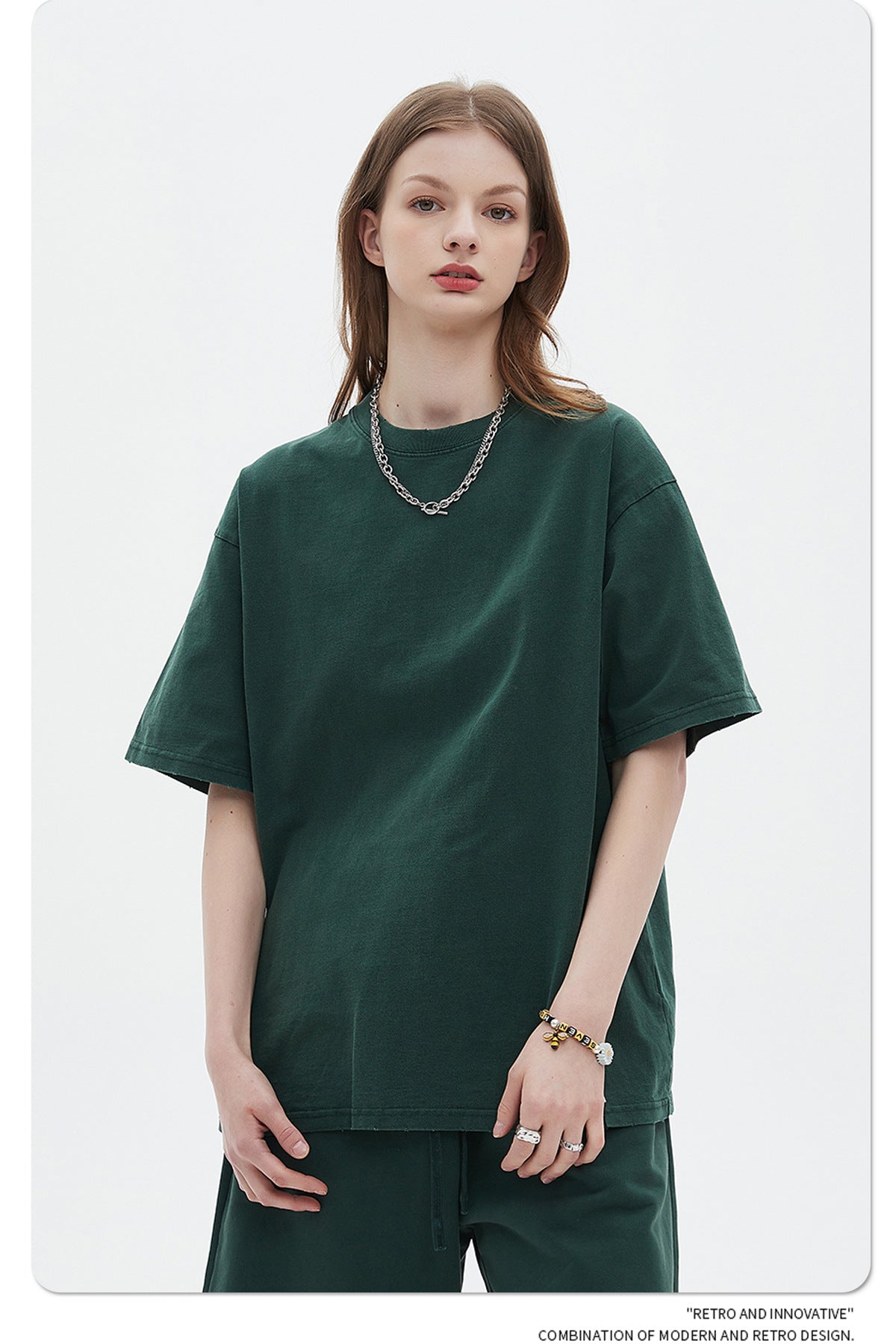 Washed Dyed Oversize Damage Short-sleeve T-shirt & Short Sweatpants Setup