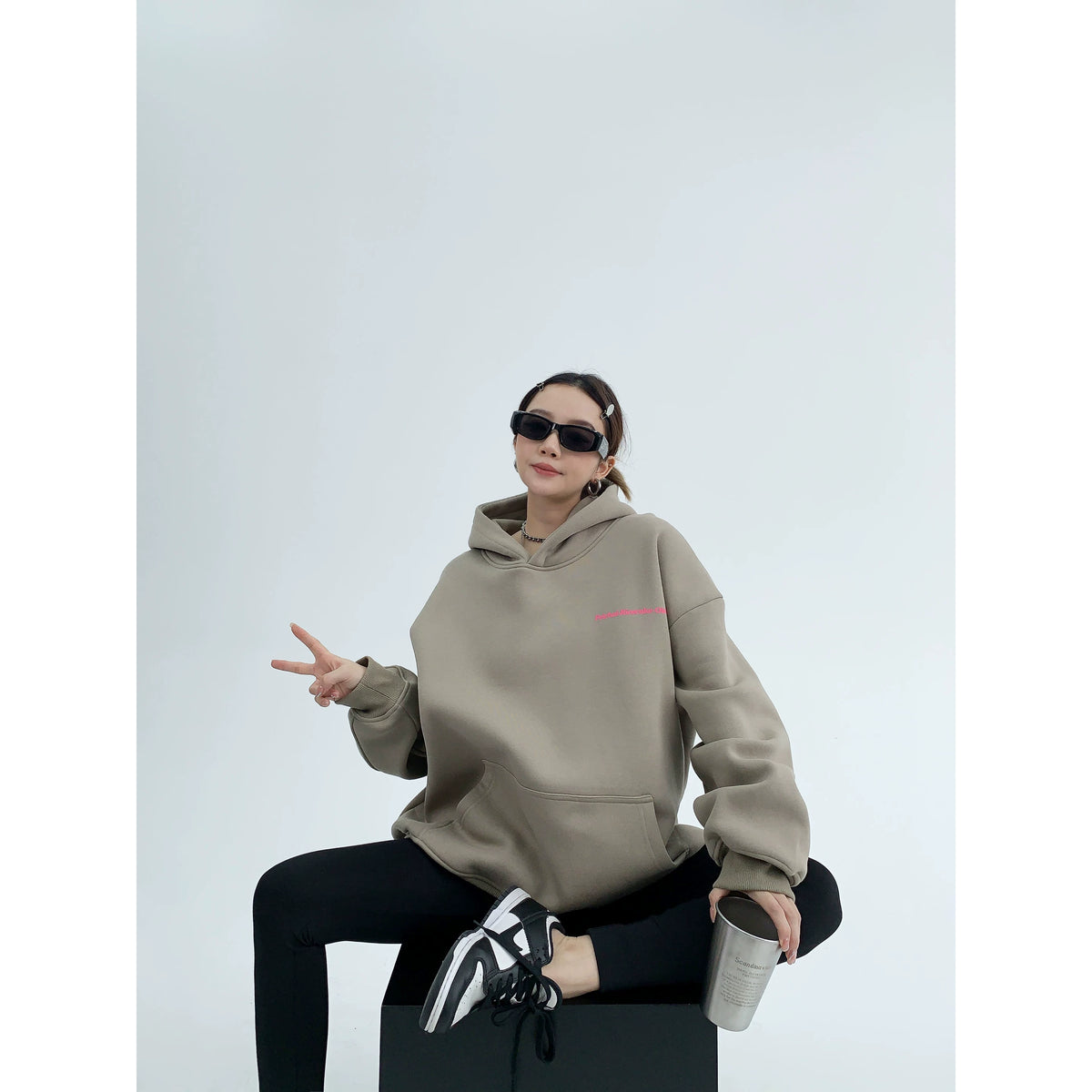 Sudadera con Capucha Oversize Estampada