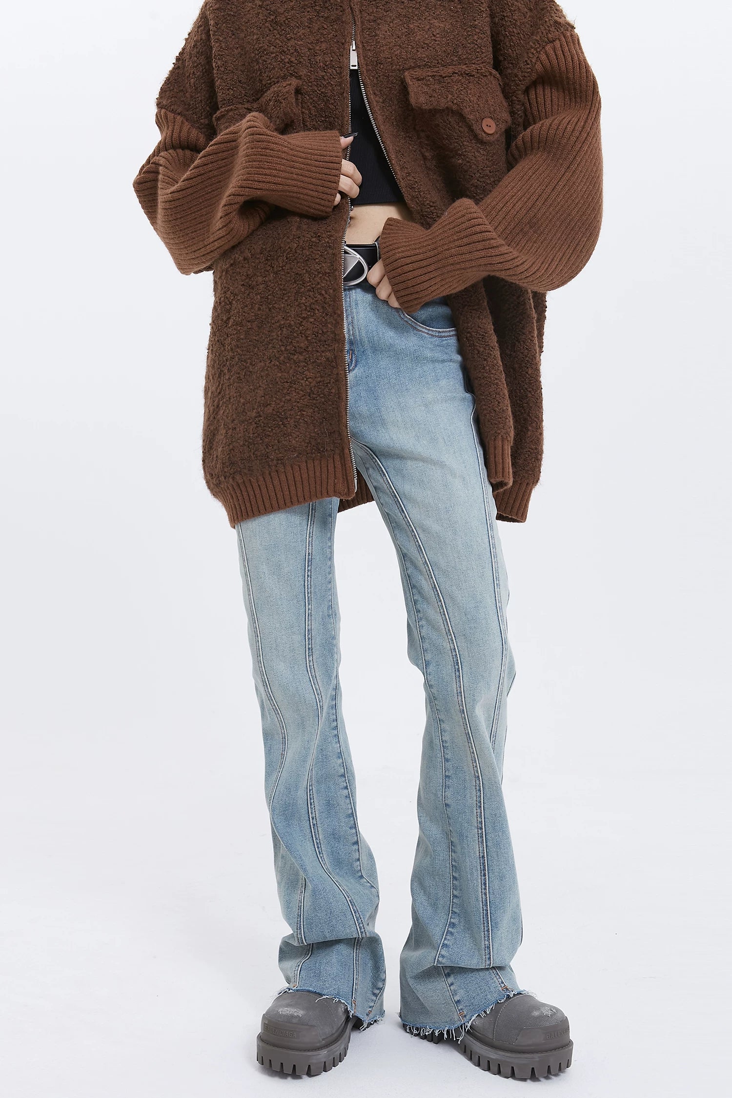 Fade Seam Flare Denim Jeans