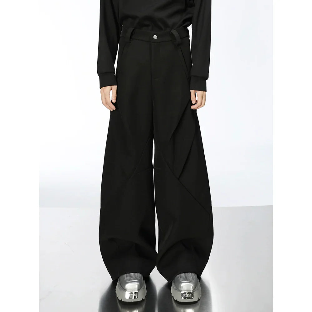 Oversize Hooded Jacket & Wide-leg Pleats Trousers Setup