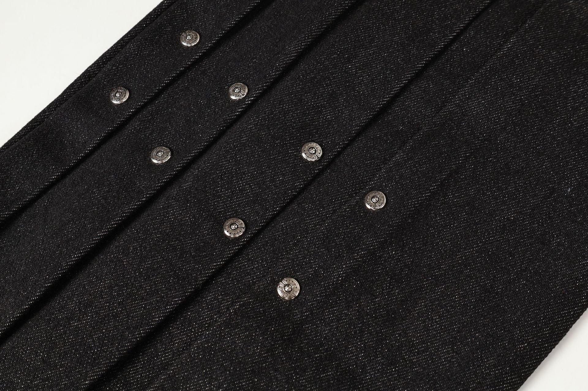 Heavyweight Studs Wide Leg Denim Jeans