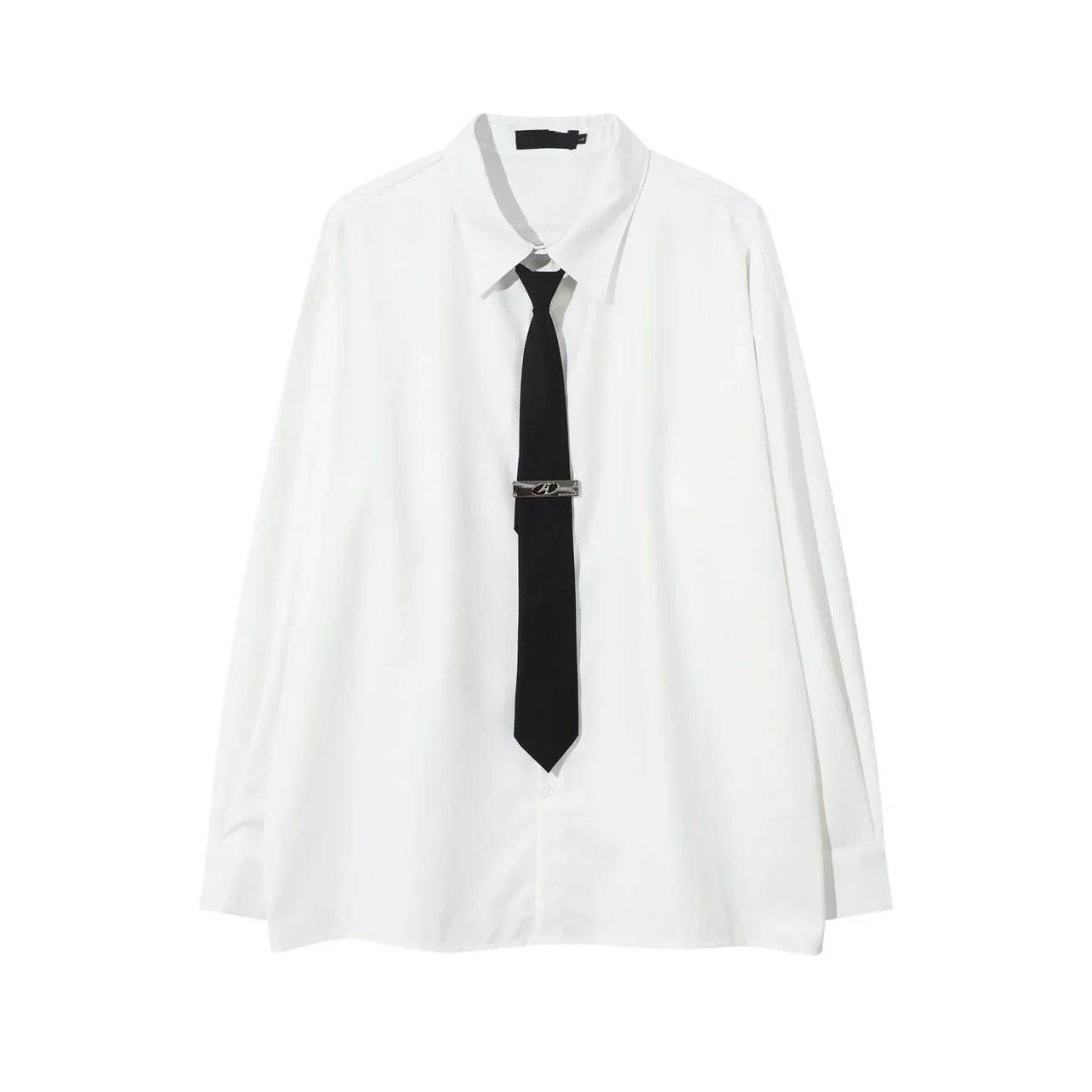 With Tie Plan Long Sleeve Shirt