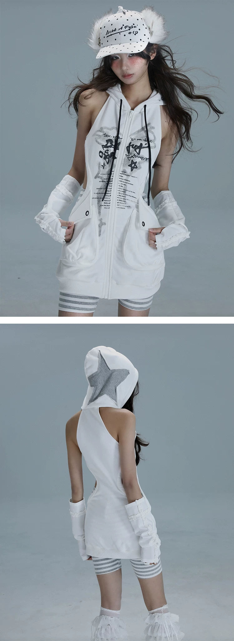 Cutout Long Pullover Hoodie