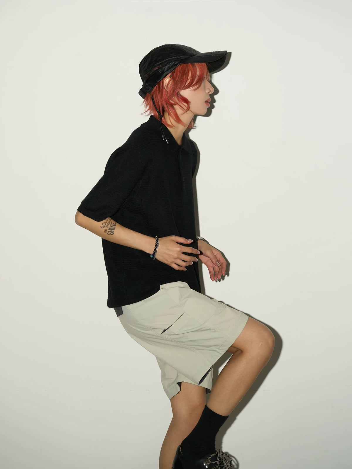 Blend Texture Polo Knit Polo Shirt