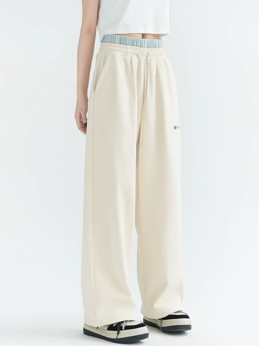 Double Waist Casual Straight Sweatpants