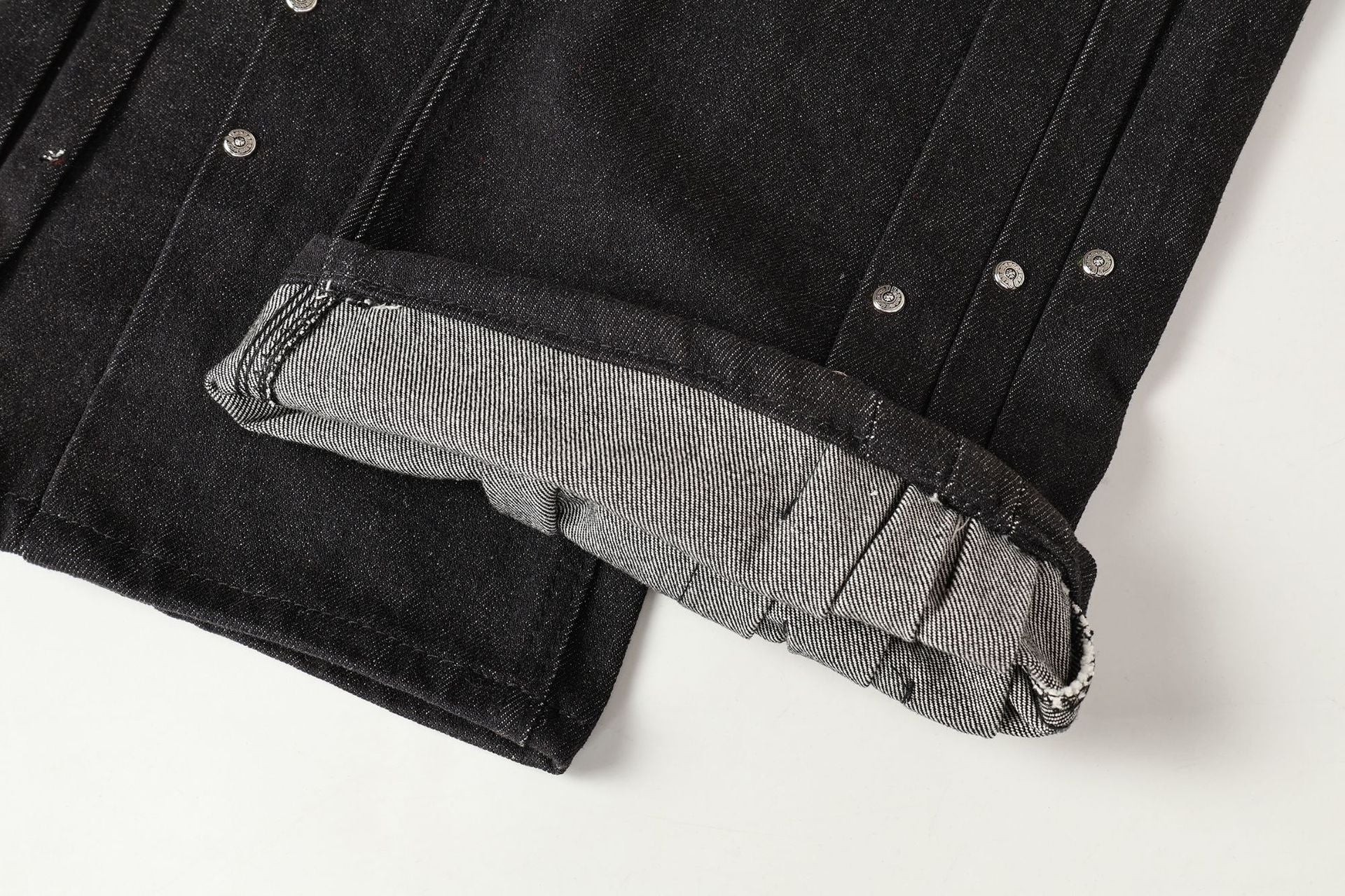 Heavyweight Studs Wide Leg Denim Jeans