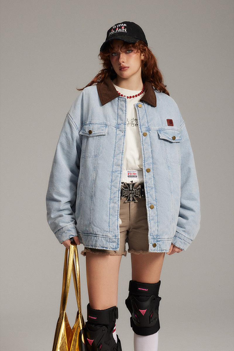 Chaqueta vaquera lavada y desgastada vintage