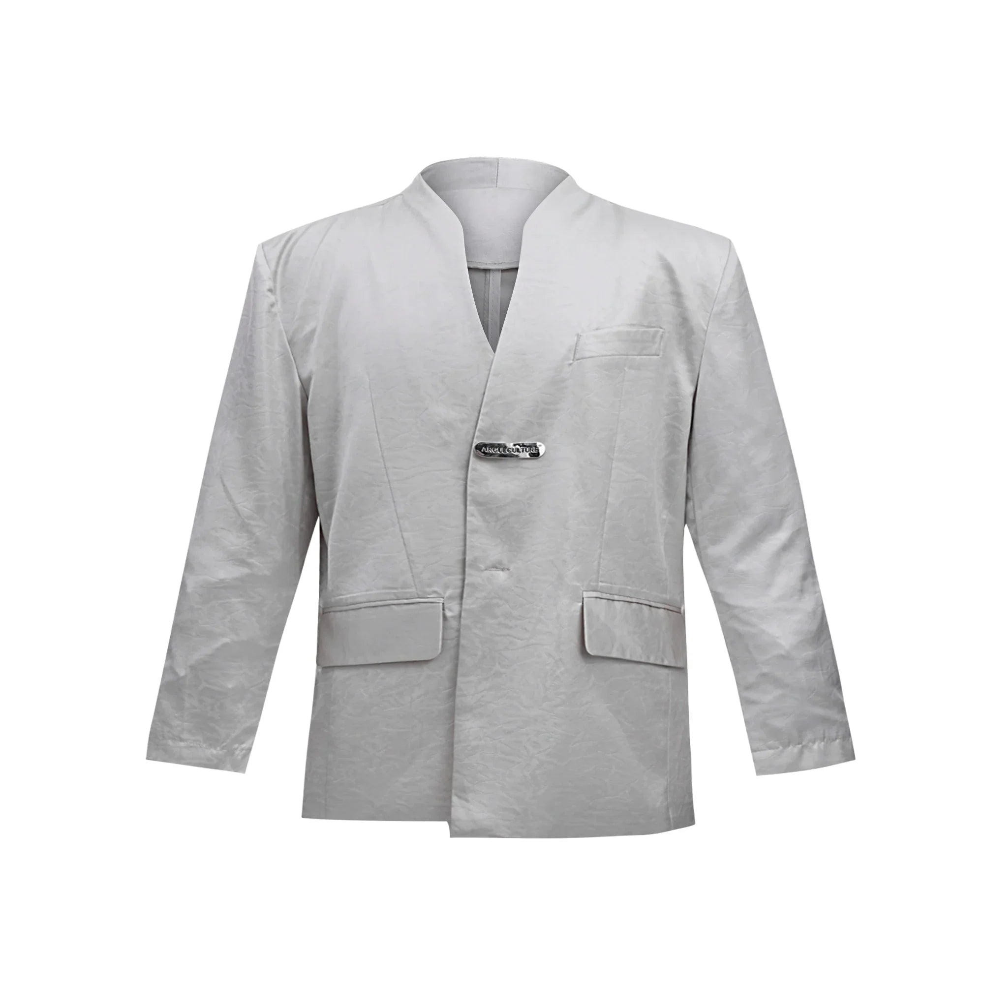Liquid Metal Collarless Jacket