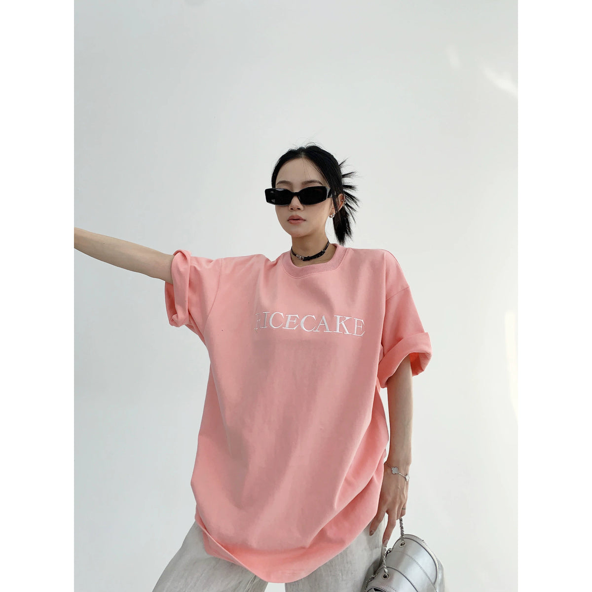 Oversized Flower Print Short Sleeve T-Shirt