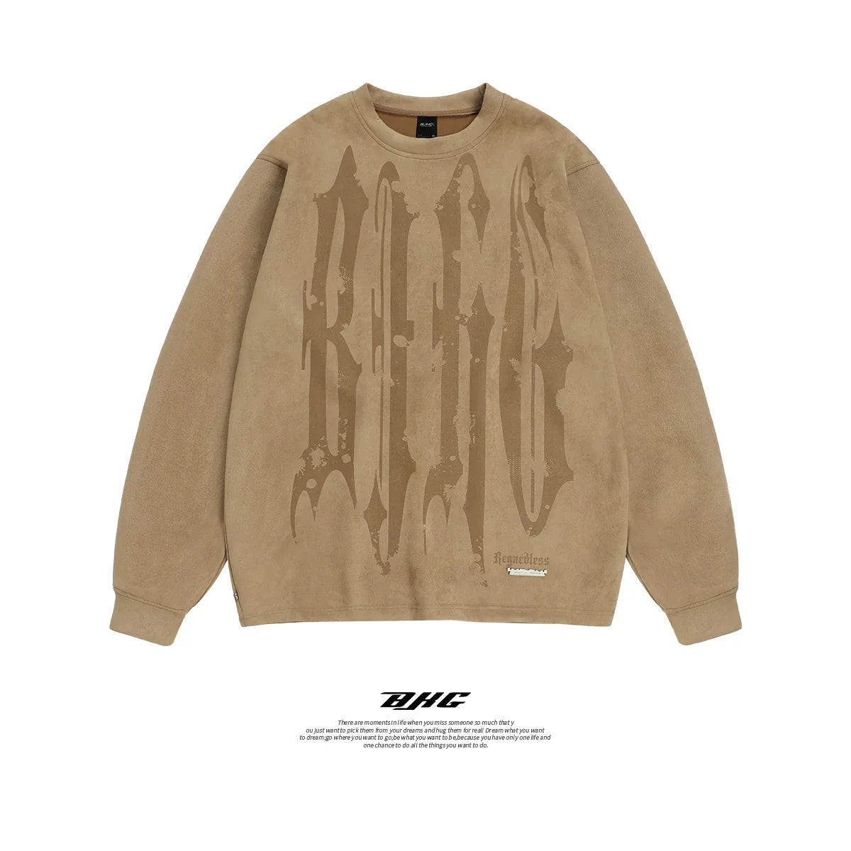 Heavyweight Suede Round Neck Sweatshirt