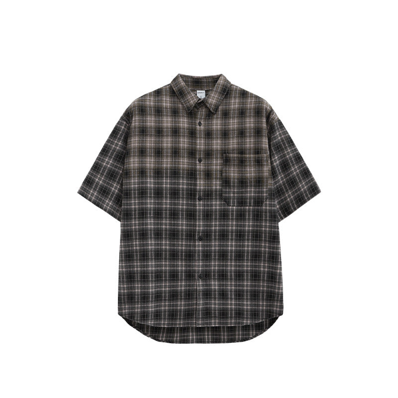 Plaid Oversized Gradient Heavyweight Shirt