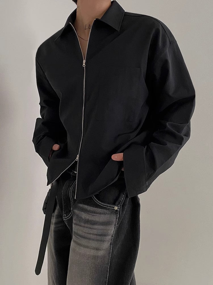 Oversize Long Sleeve Zipper Shirt Jacket