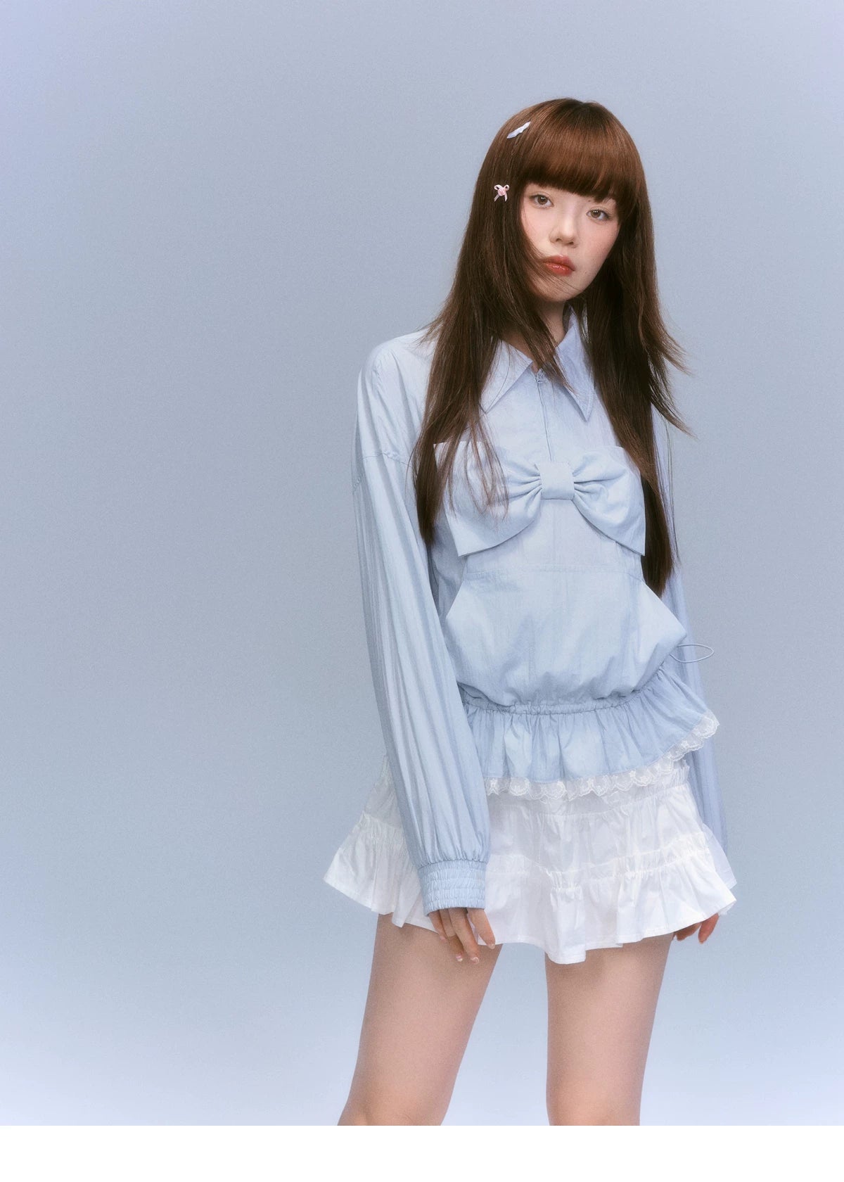 Bow Detail Long Sleeve Shirt