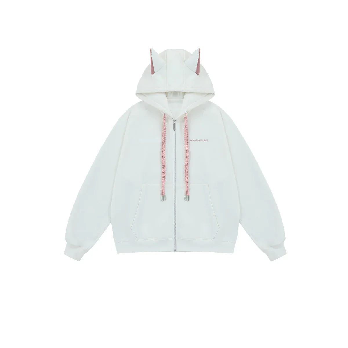 오버사이즈 헤비웨이트 애니멀 지퍼 후드 티셔츠