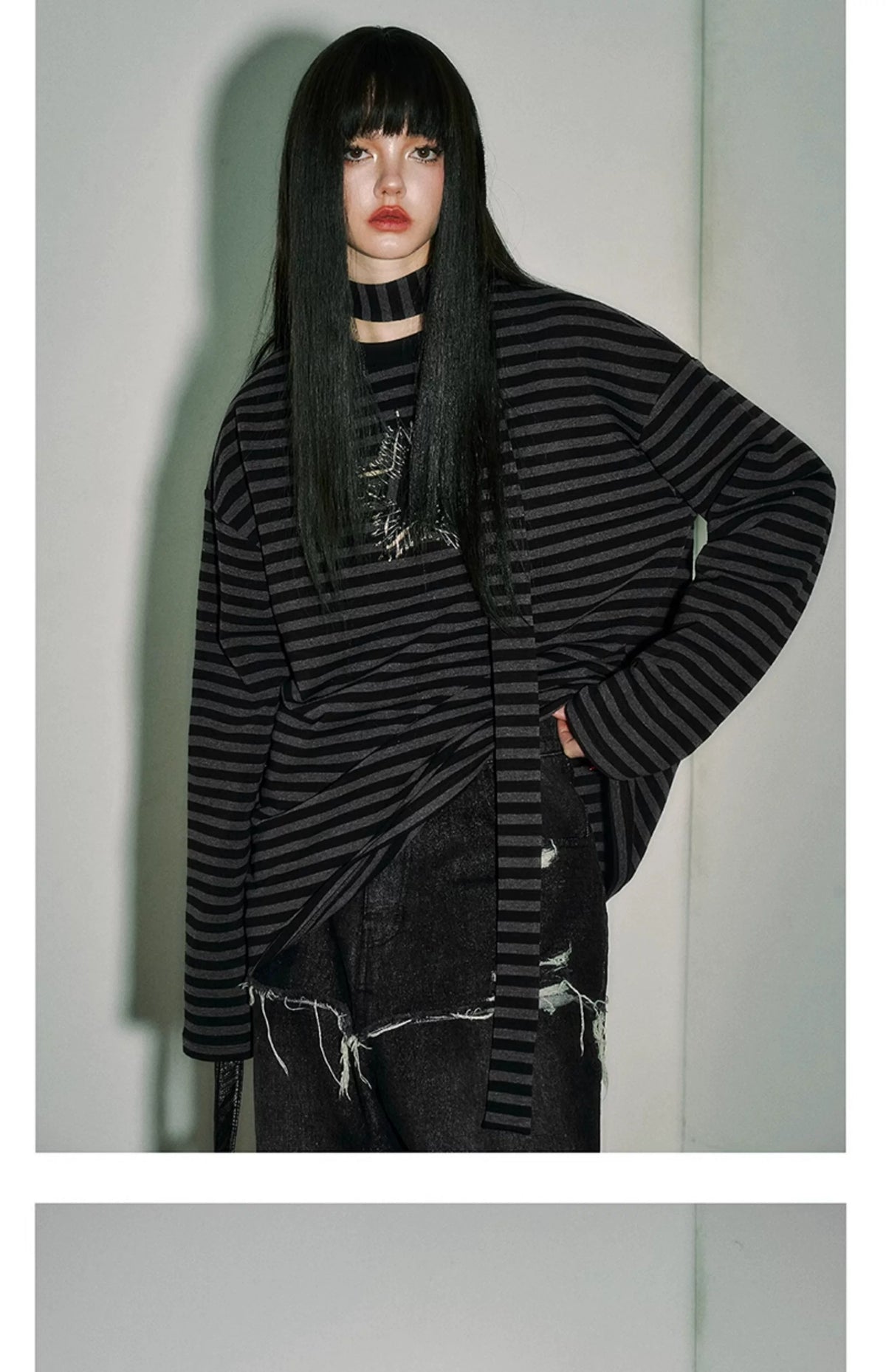 Star Stripe Oversize Long Sleeve T-Shirt & Tank Top