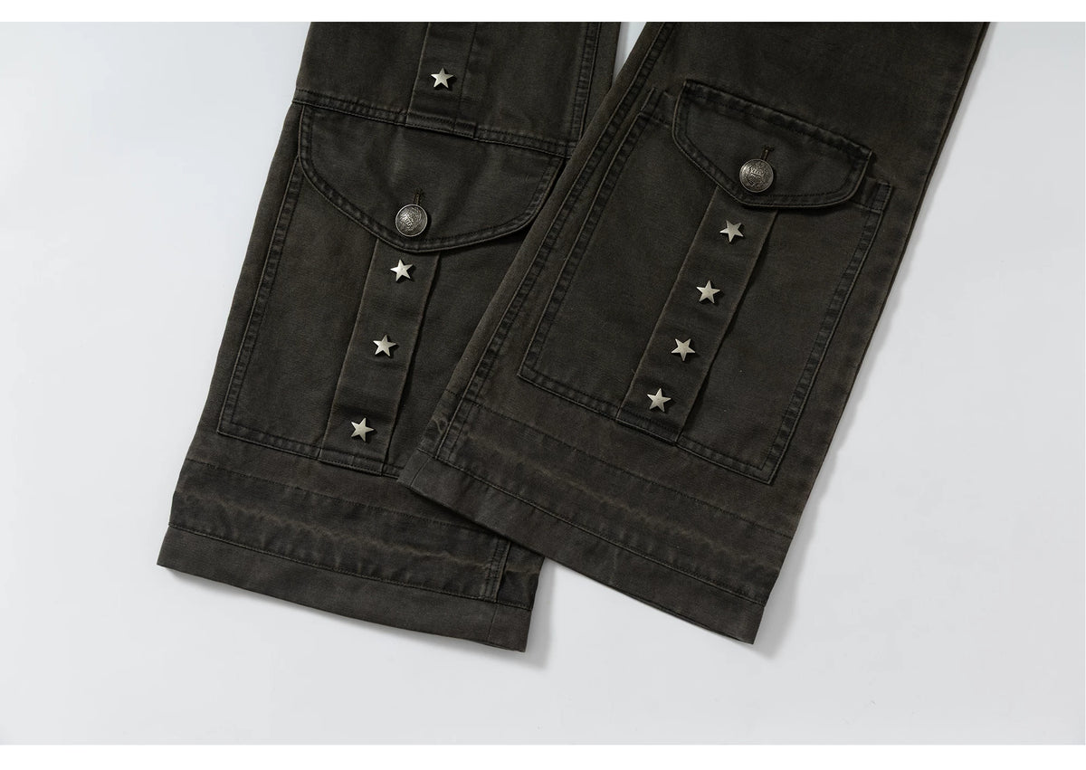 Wrinkle Washed Flare Suede Pants