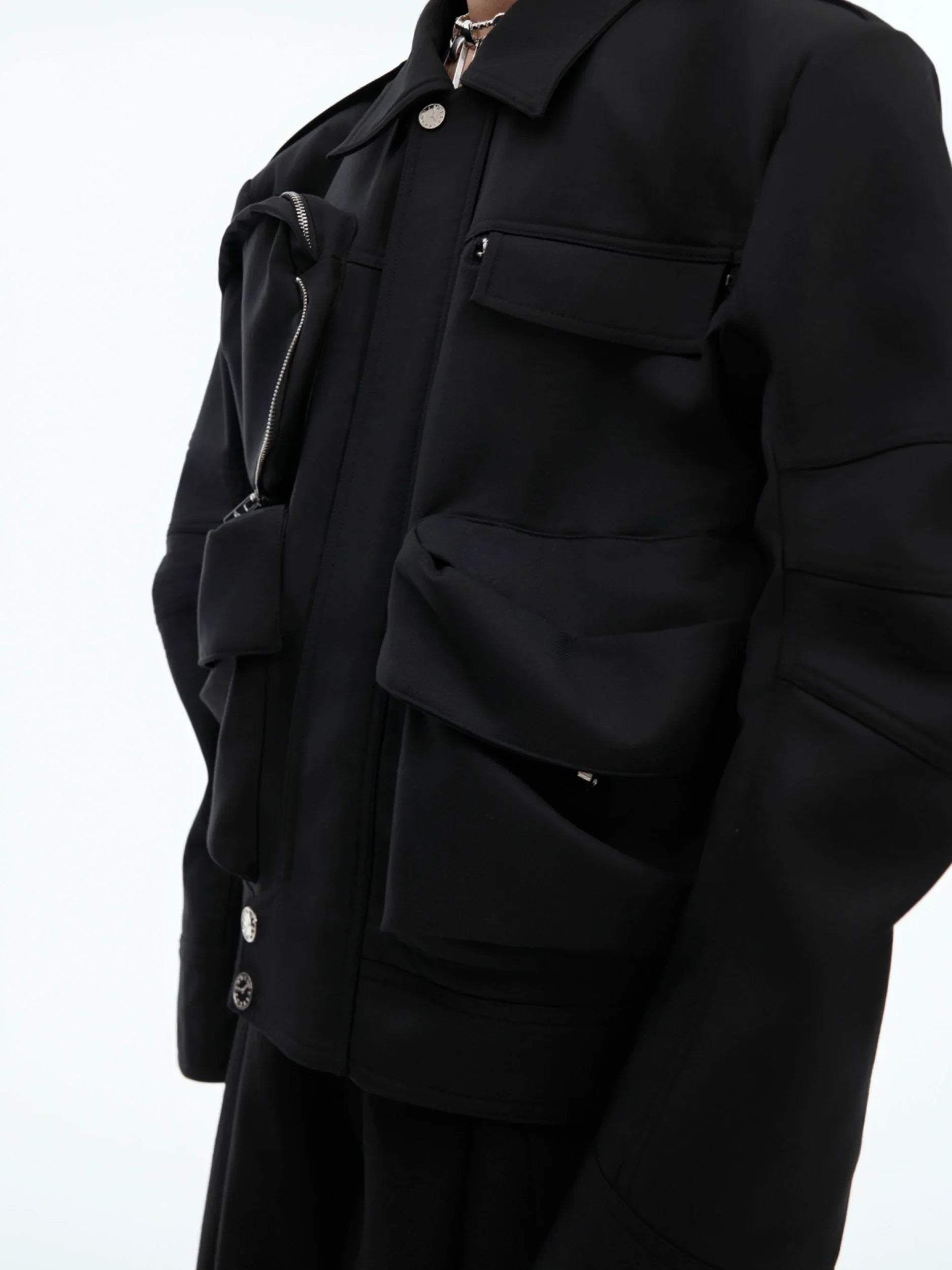 Multi Pocket Workwear Short Jacket
