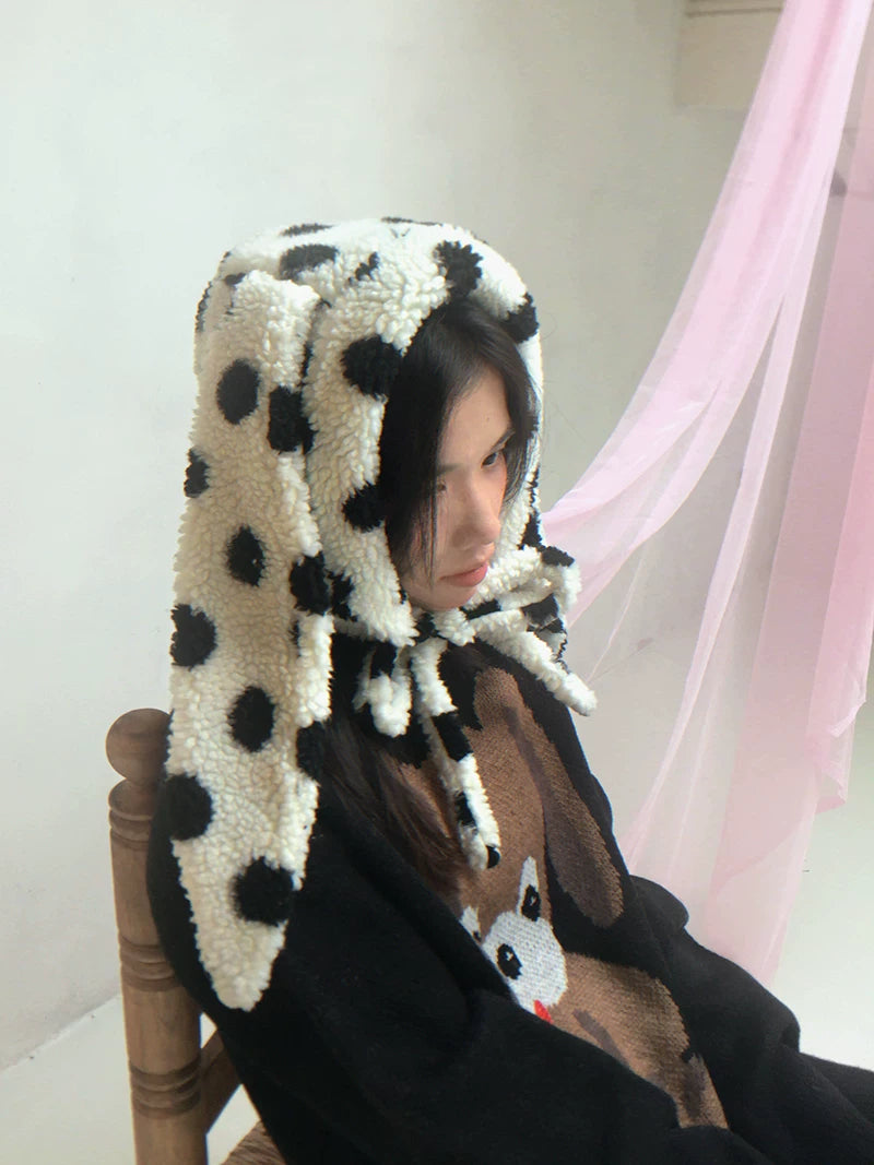 Dog Graphic Design Oversize Knit Sweater