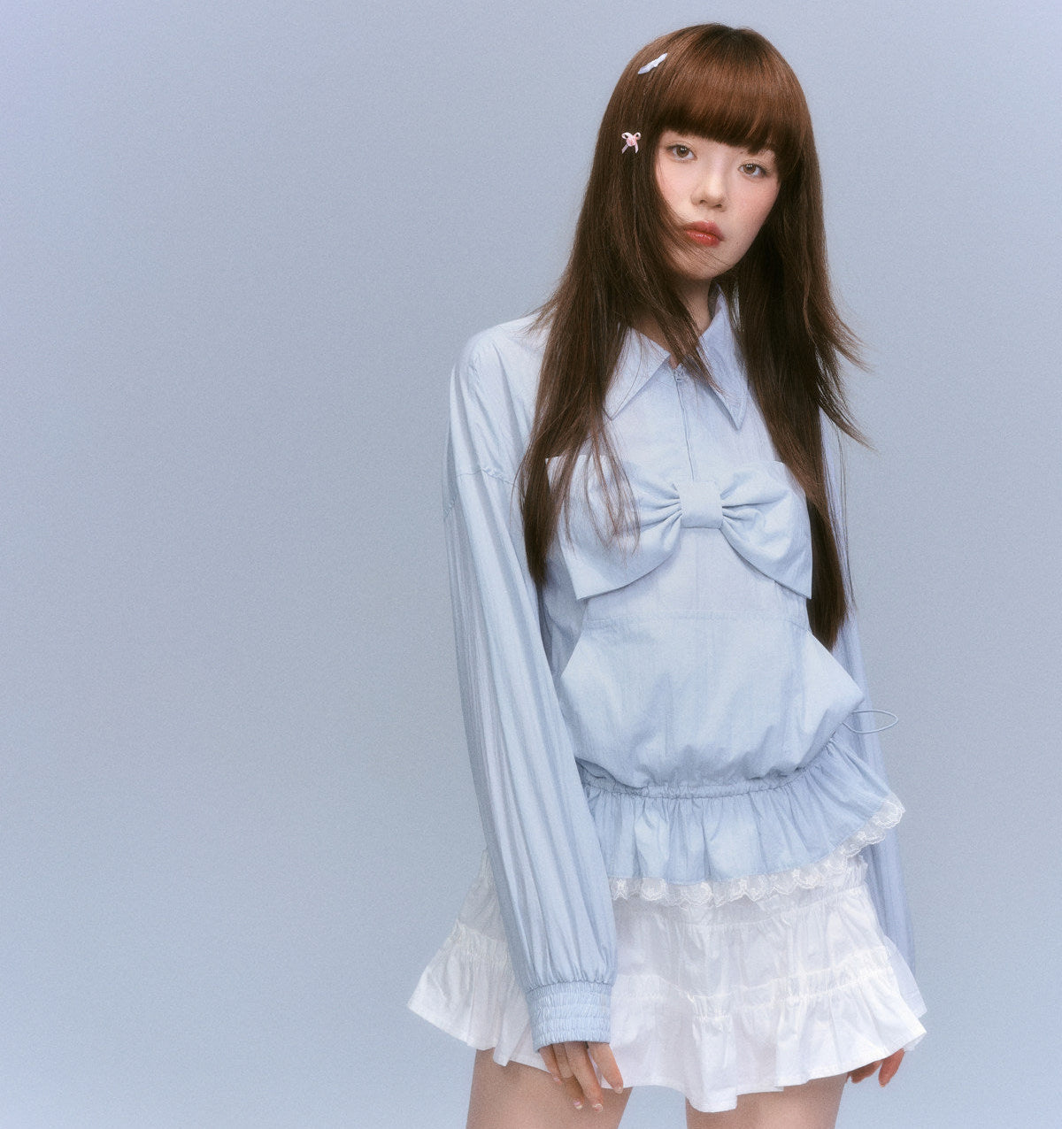 Bow Detail Long Sleeve Shirt