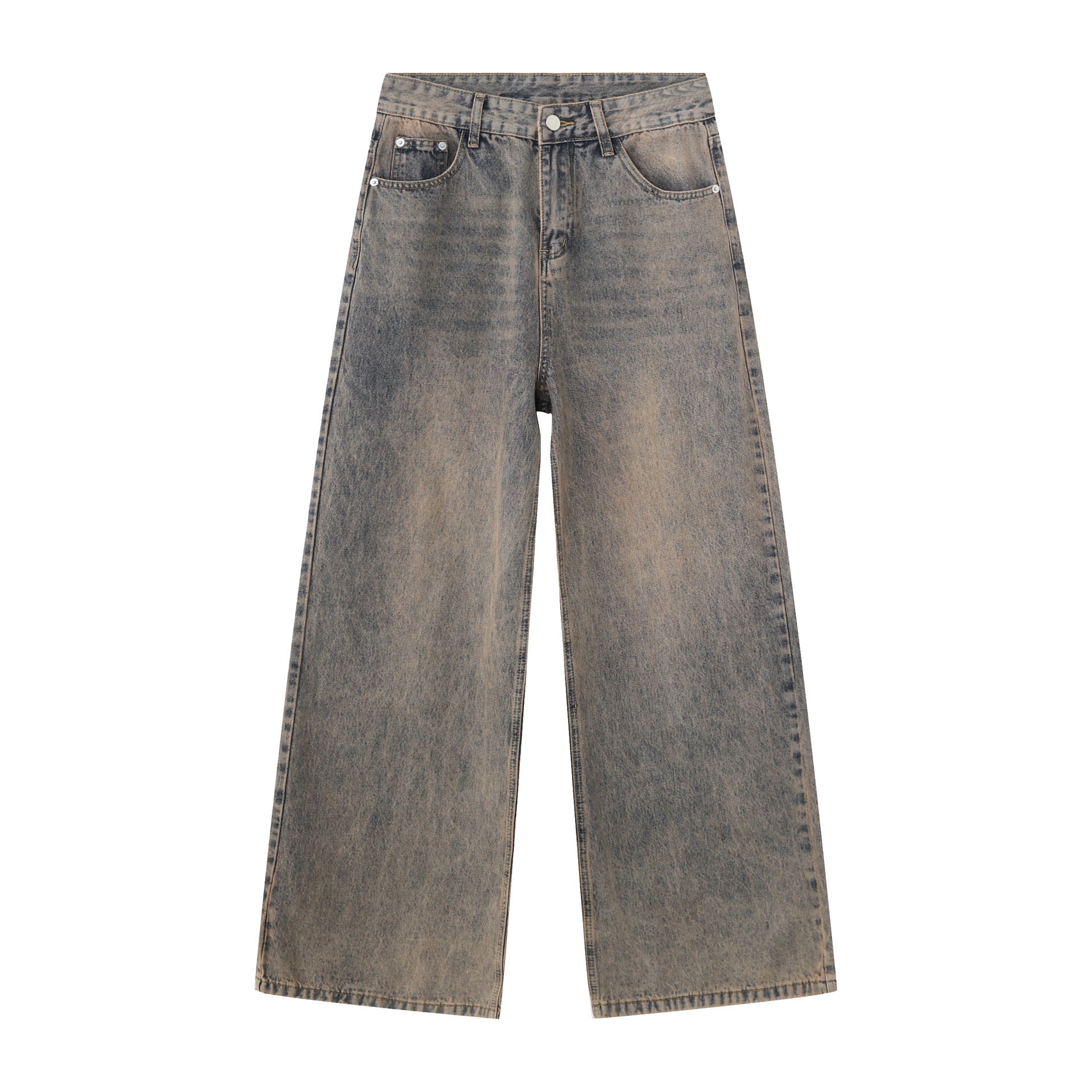 Rusty Blue Straight Wide-leg Jeans