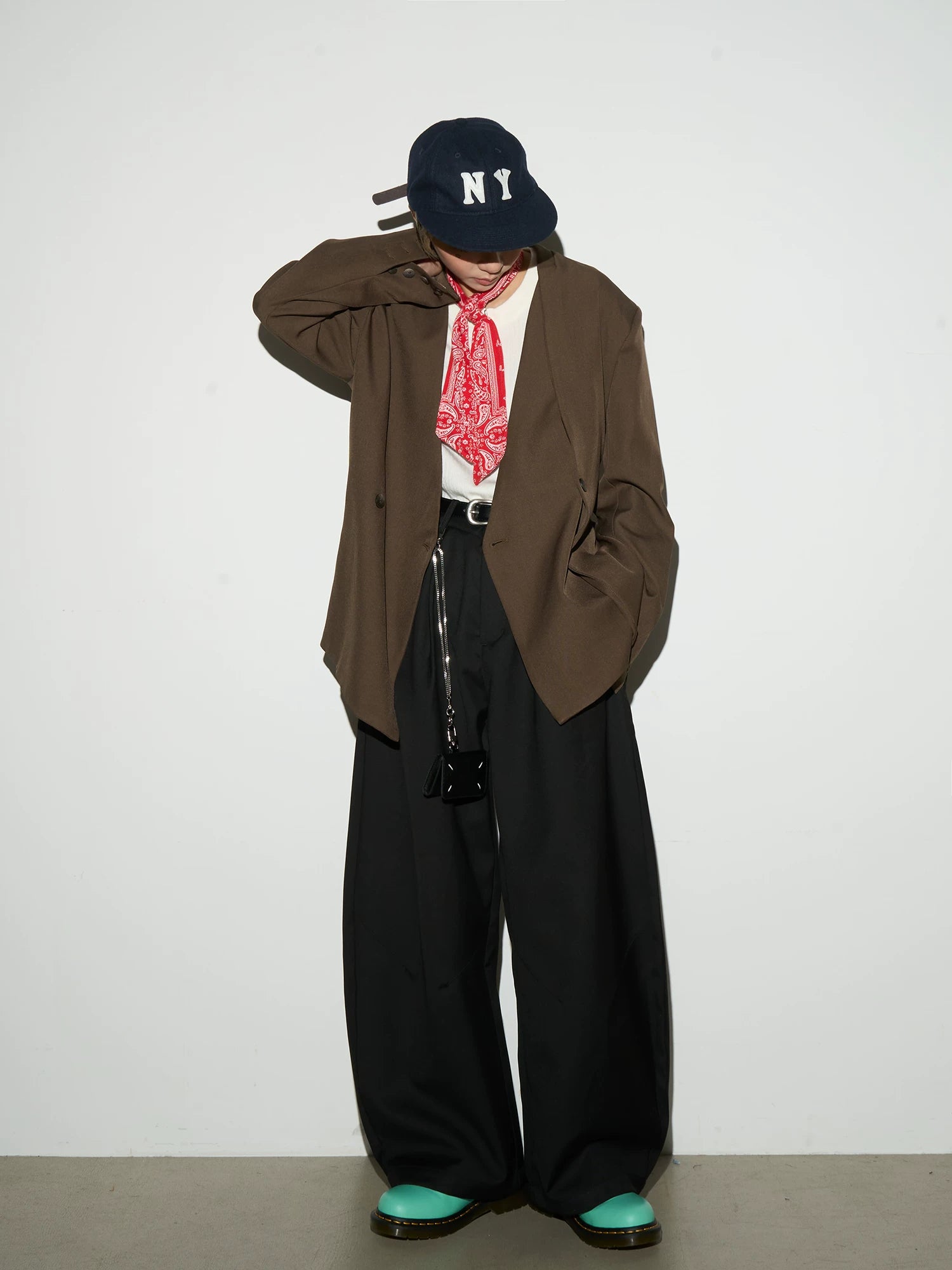 Wrap Tie Waist Tailored Jacket & Wide Leg Trousers Setup