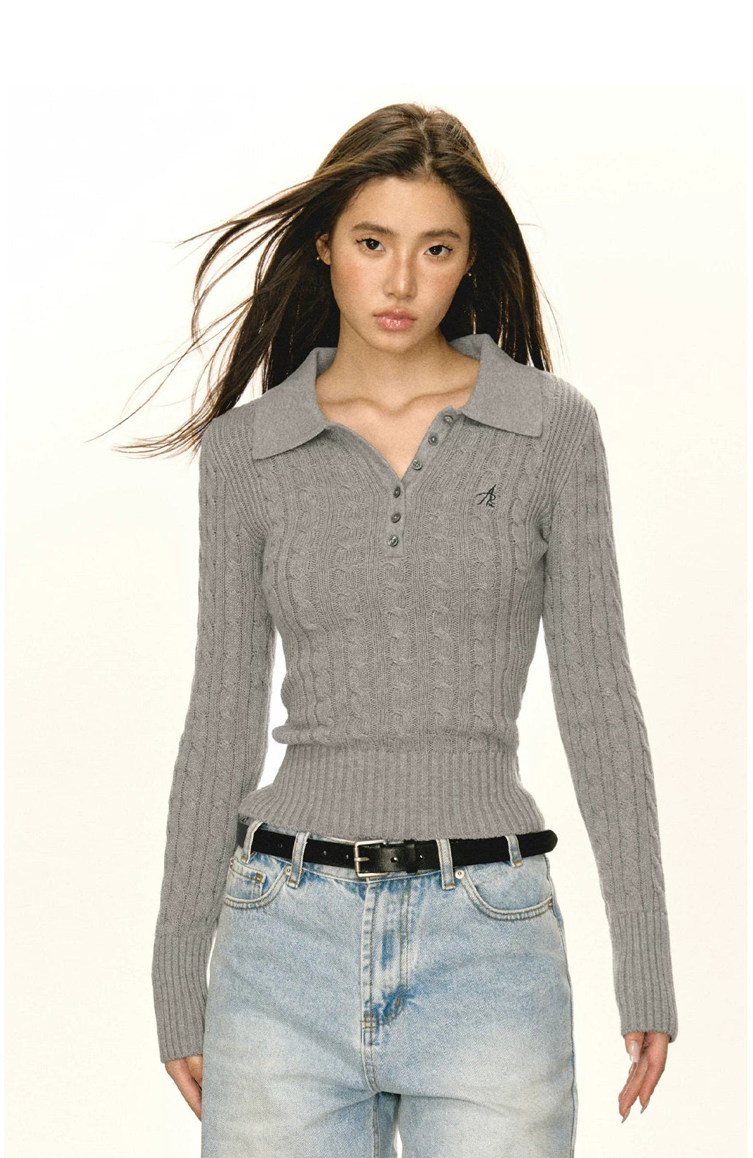 Slim Fit Polo Knit Sweater