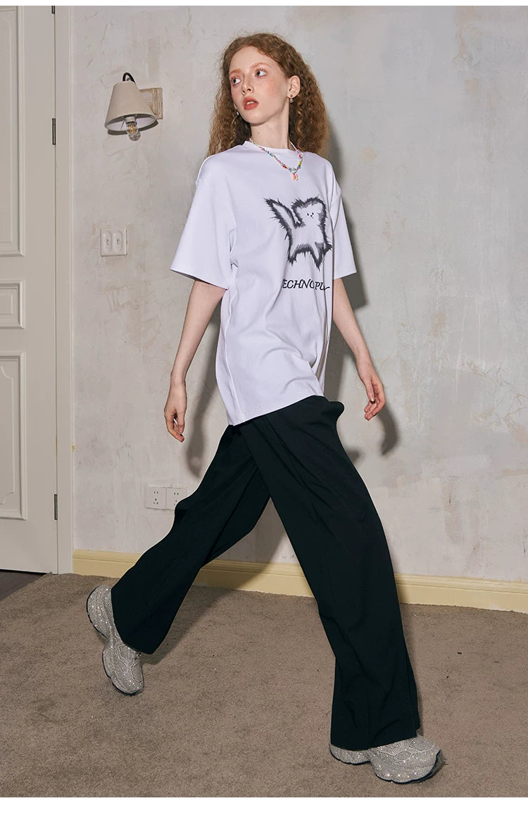 Wide Leg Floor Dropping Trousers