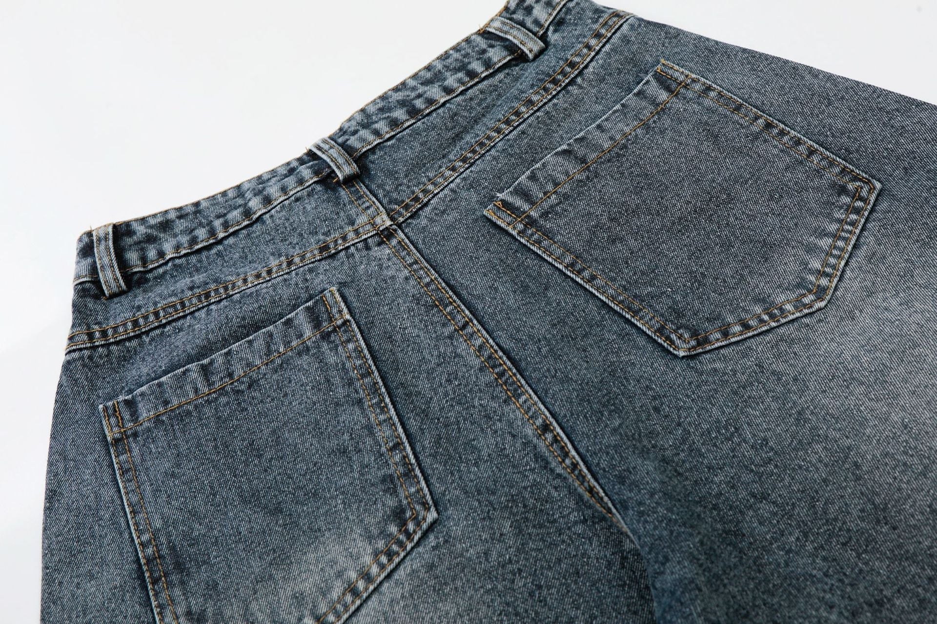 Washed Rhinestone Denim Wide Leg Jort