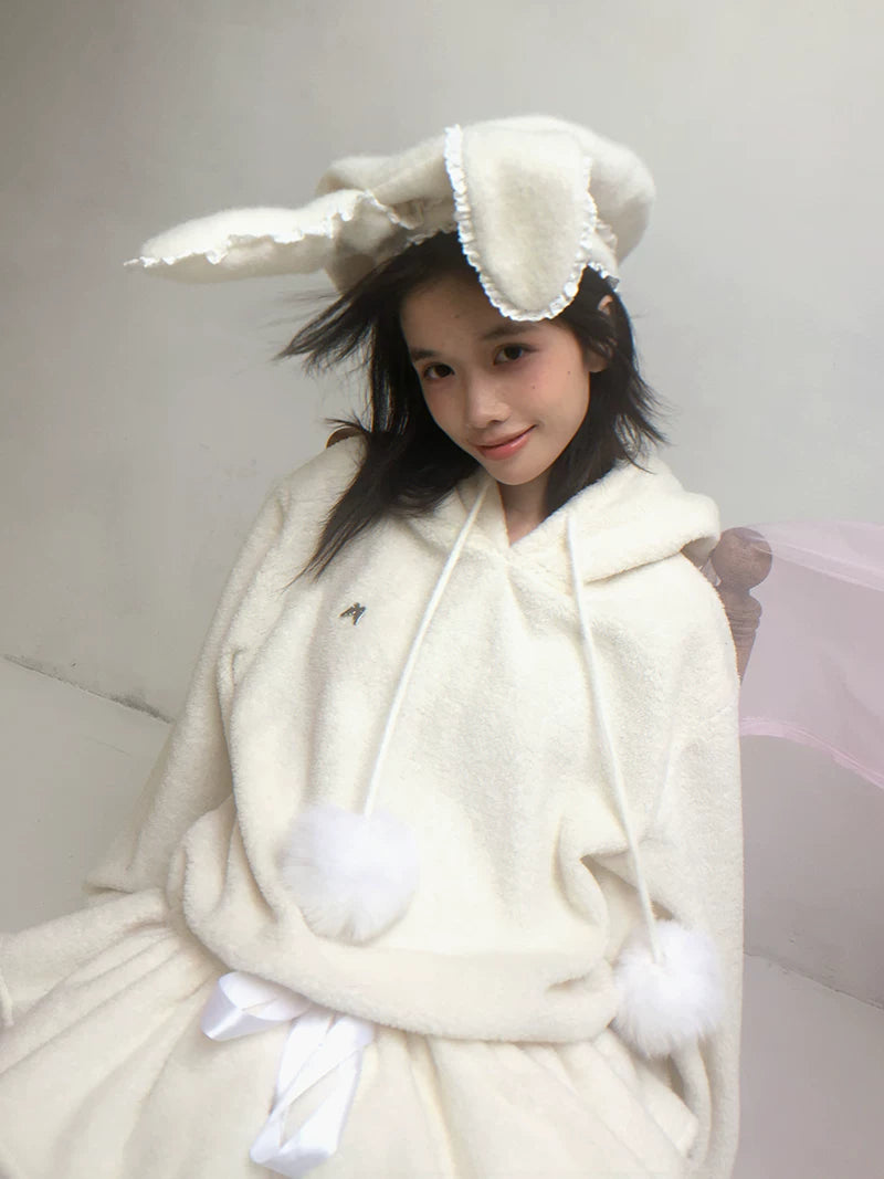 Wire Bunny Ear Lace Beret Hat