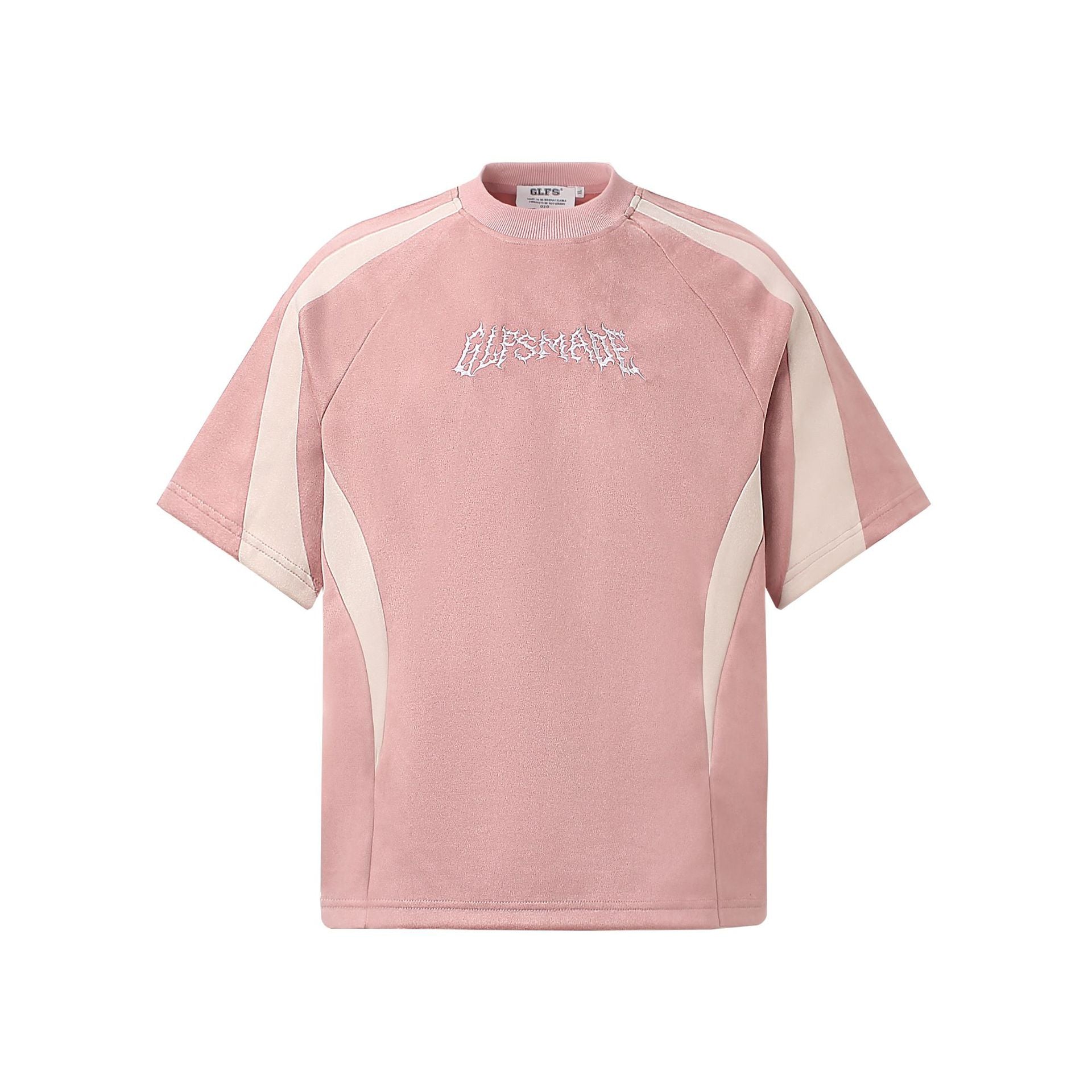 Color Block Suede Logo Short Sleeve T-Shirt