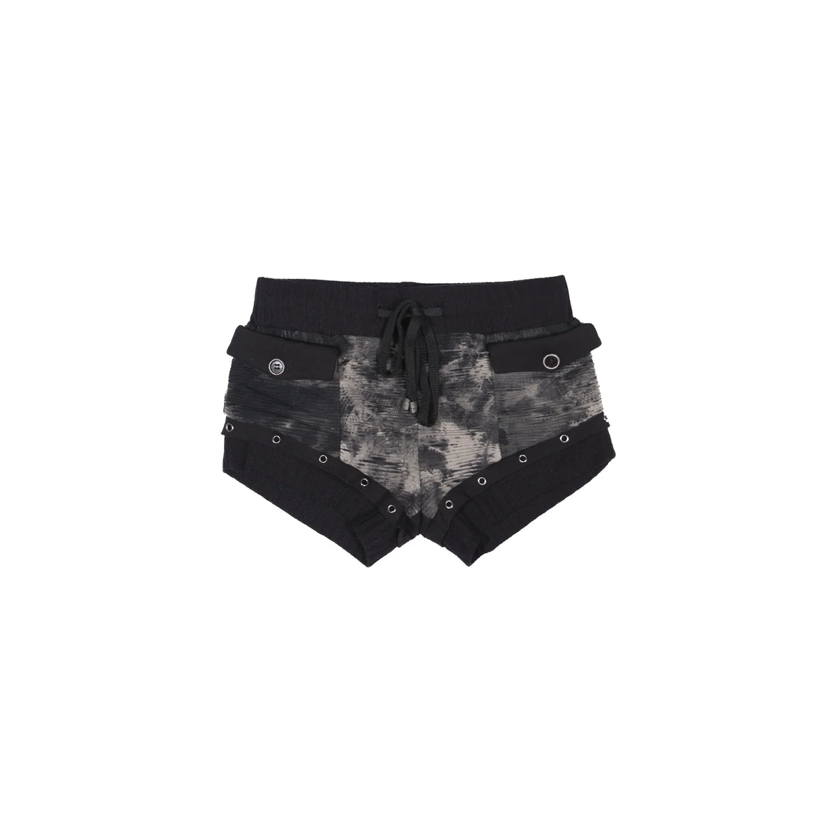 Patchwork Low-Waist Fitted Shorts & Leg Cover