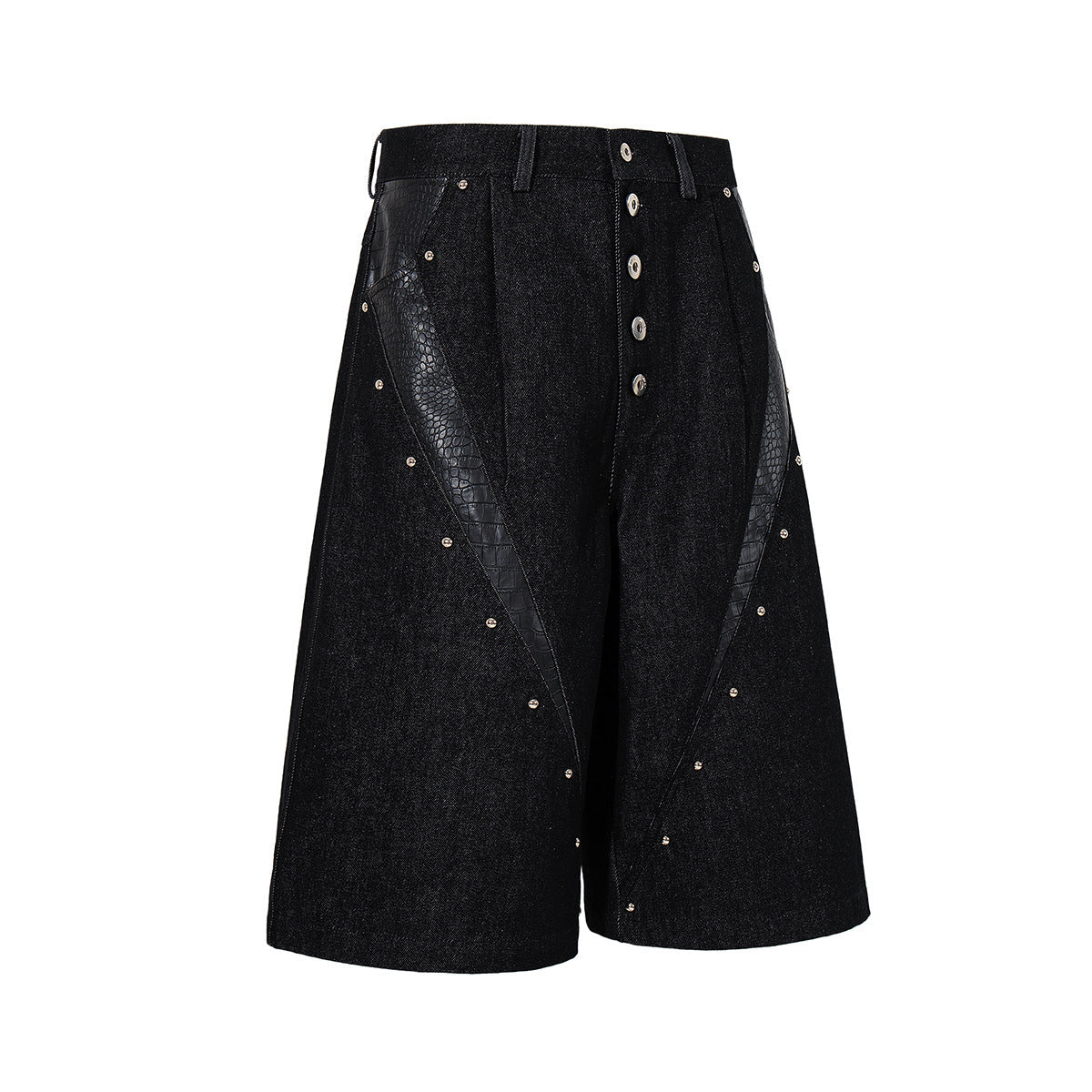 Python Pattern Rivet Denim Jort