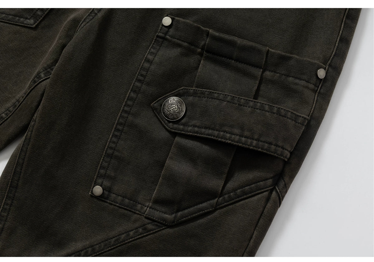 Wrinkle Washed Flare Suede Pants
