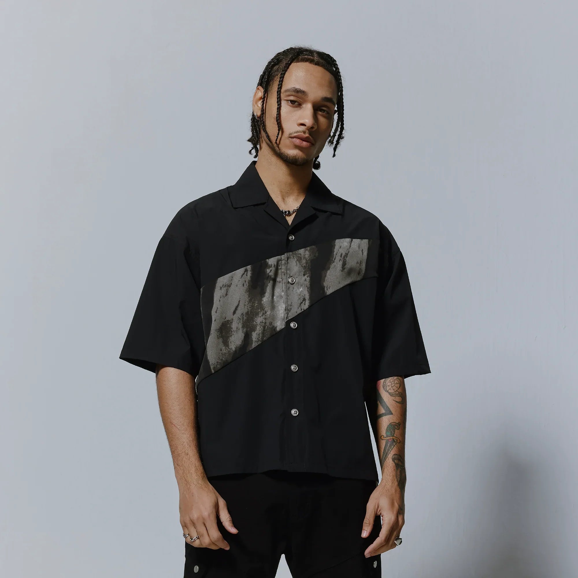 Marble Pattern Short Sleeve Shirt