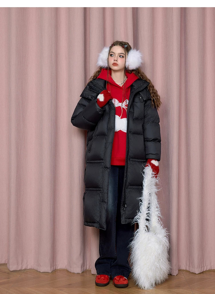 Hooded White Duck Down Coat