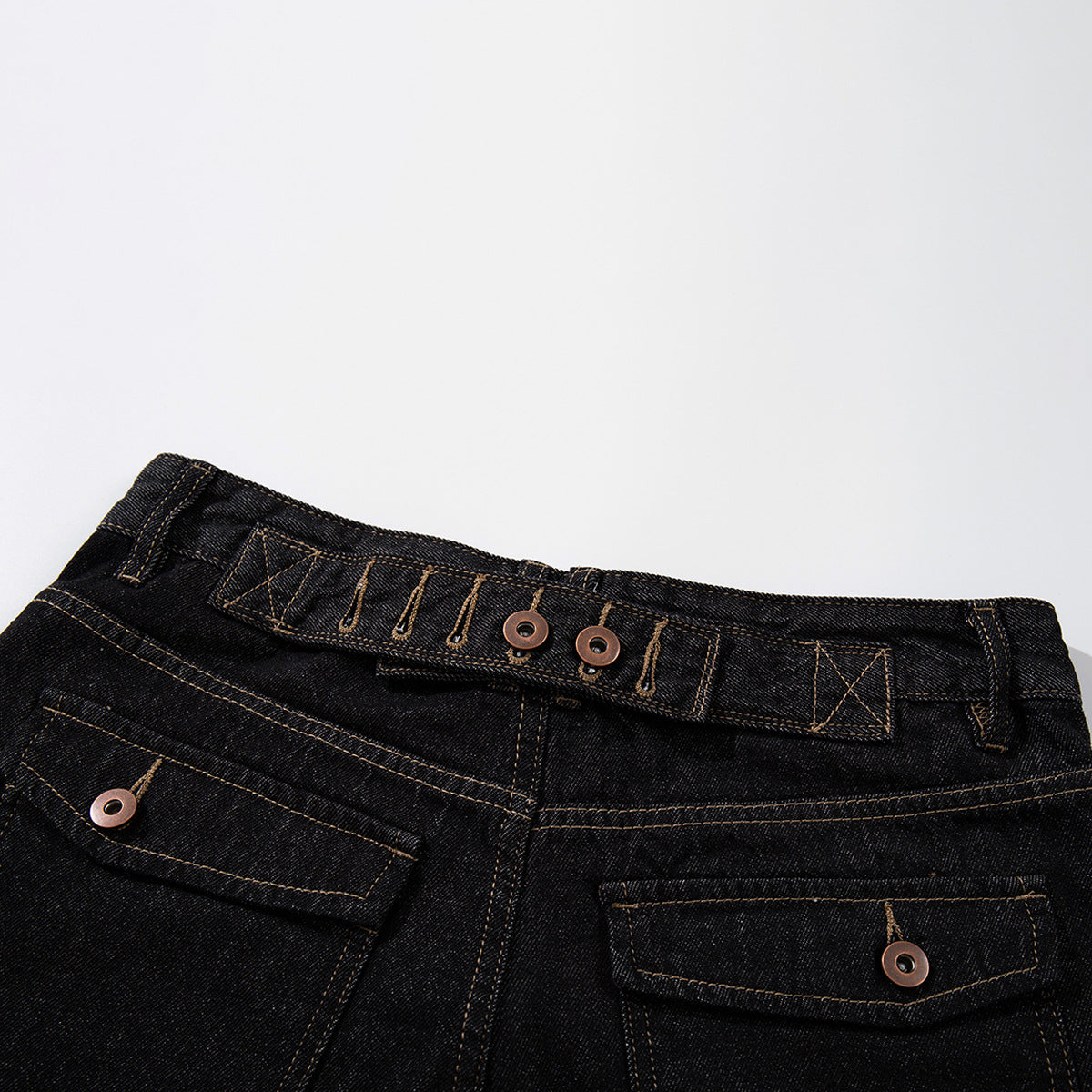 Wide Cargo Denim Jort