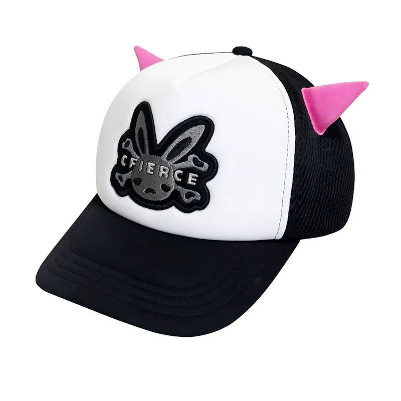 Rabbit Skull Horns Cap