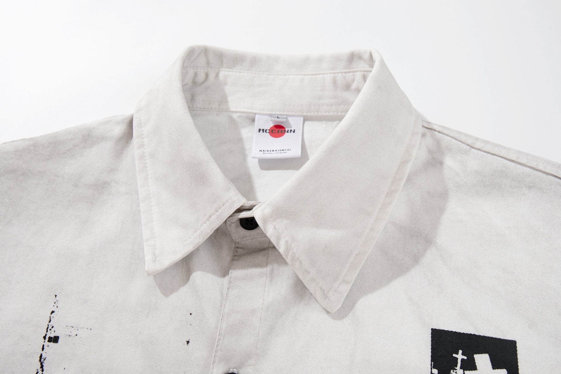 Washed Graphic Print Short Sleeve Shirt