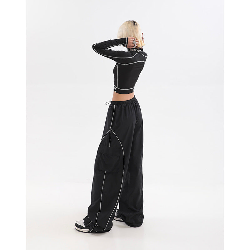 Y2K Striped Baggy Cargo Pants