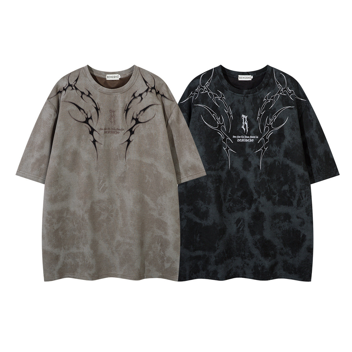 Washed Thorn Print Short Sleeve T-Shirt