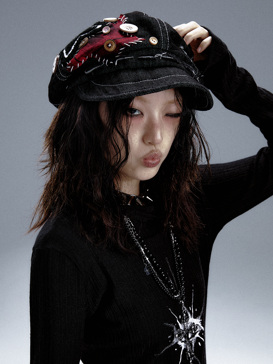 Handcrafted Denim Beret Cap